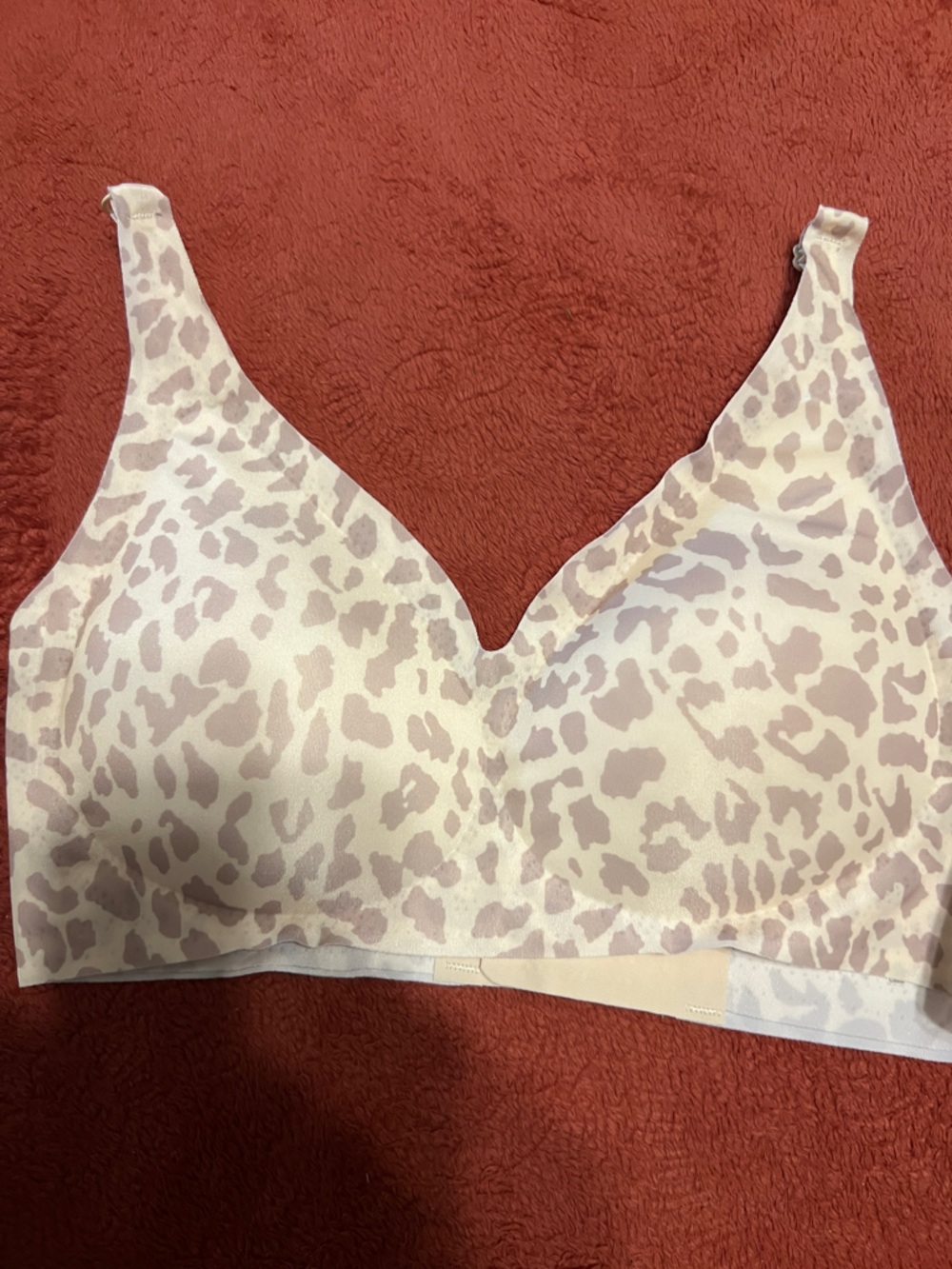 Wireless Jelly Bra, Leopard-Print T-Shirt Bra - Light Pink Size Small